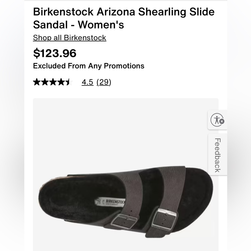 BIRKENSTOCK ARIZONA SHEARLING DESERT DUST BLACK - Picture 2 of 10